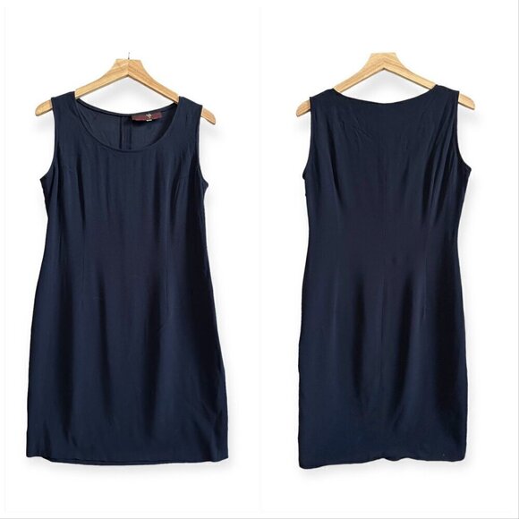 Michele Negri Navy Blue Sleeveless Dress, Size Italian 46 - Picture 12 of 12